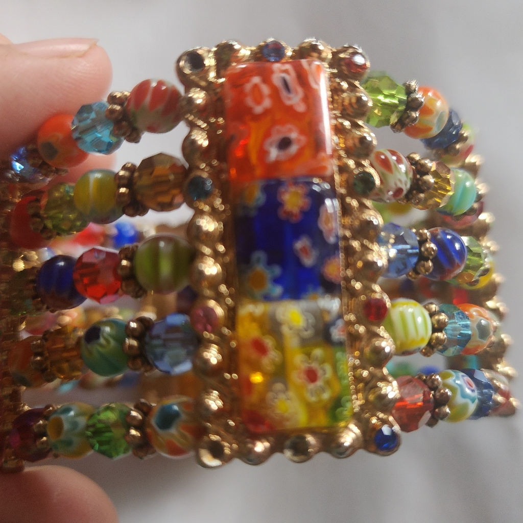 #6 Cool Sweet Romance Beaded Cuff | Multicolor | Brand Name
